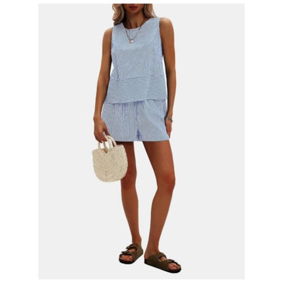 **EXLURA** Women's Summer 2 Piece Outfit Shorts & Top Medium NWT - Picture 1 of 5